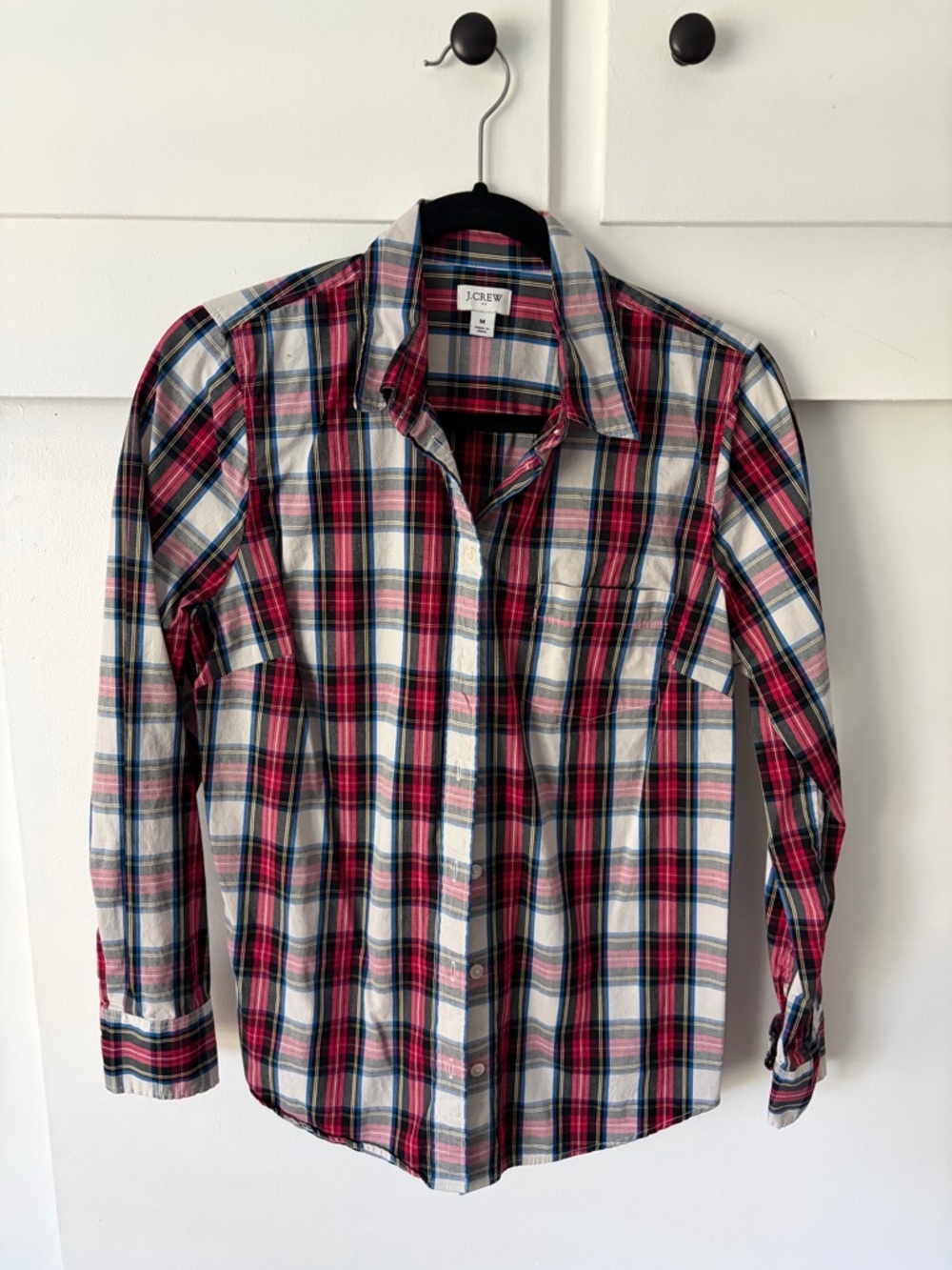 J. Crew Red, White & Navy Plaid Button-Down Shirt